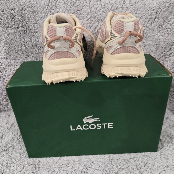 Lacoste Women's Pink and Cream Sneakers L003 Neo Shot Size 7.5 - Picture 4 of 15